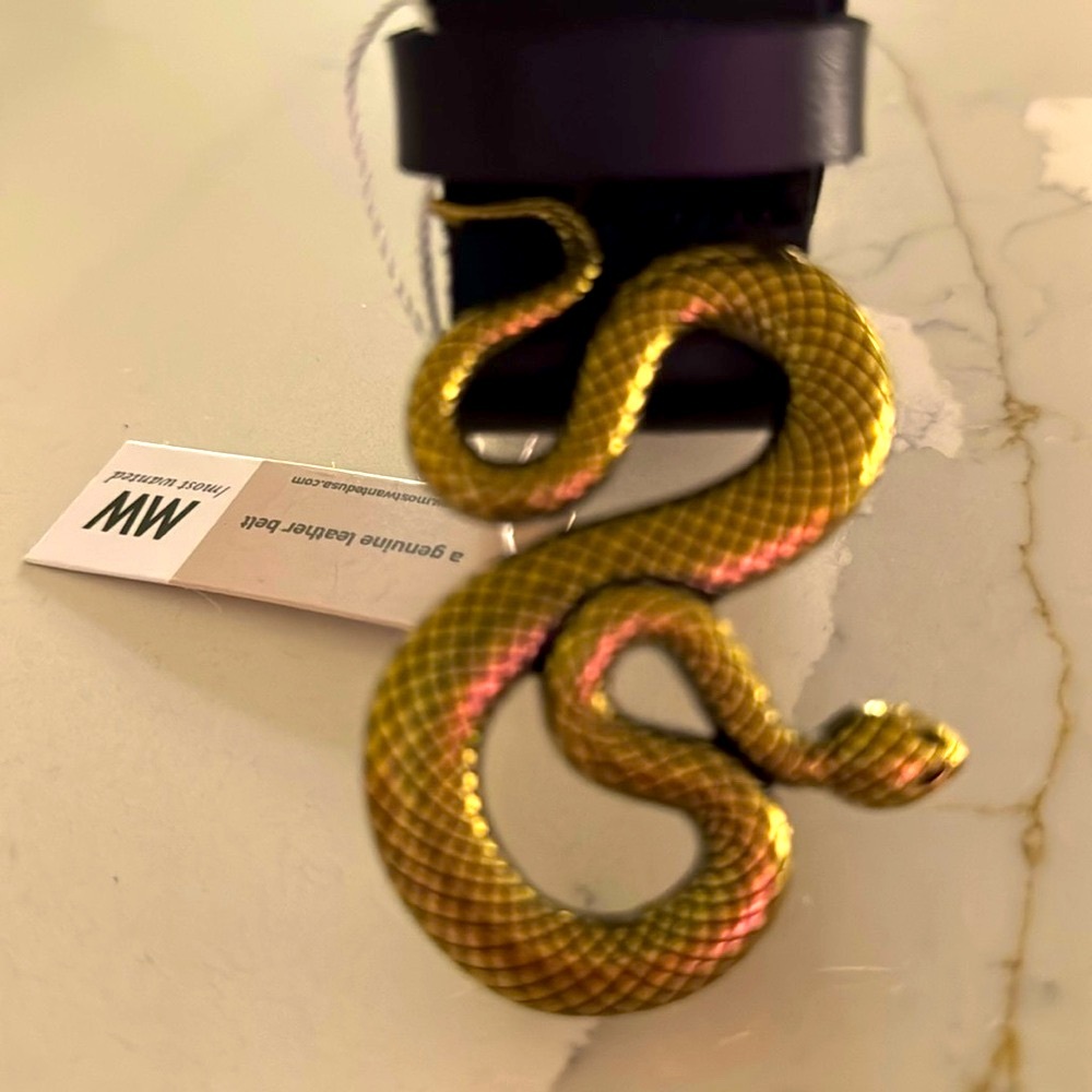 Snake buckle genuine leather belt - Picture 5 of 12